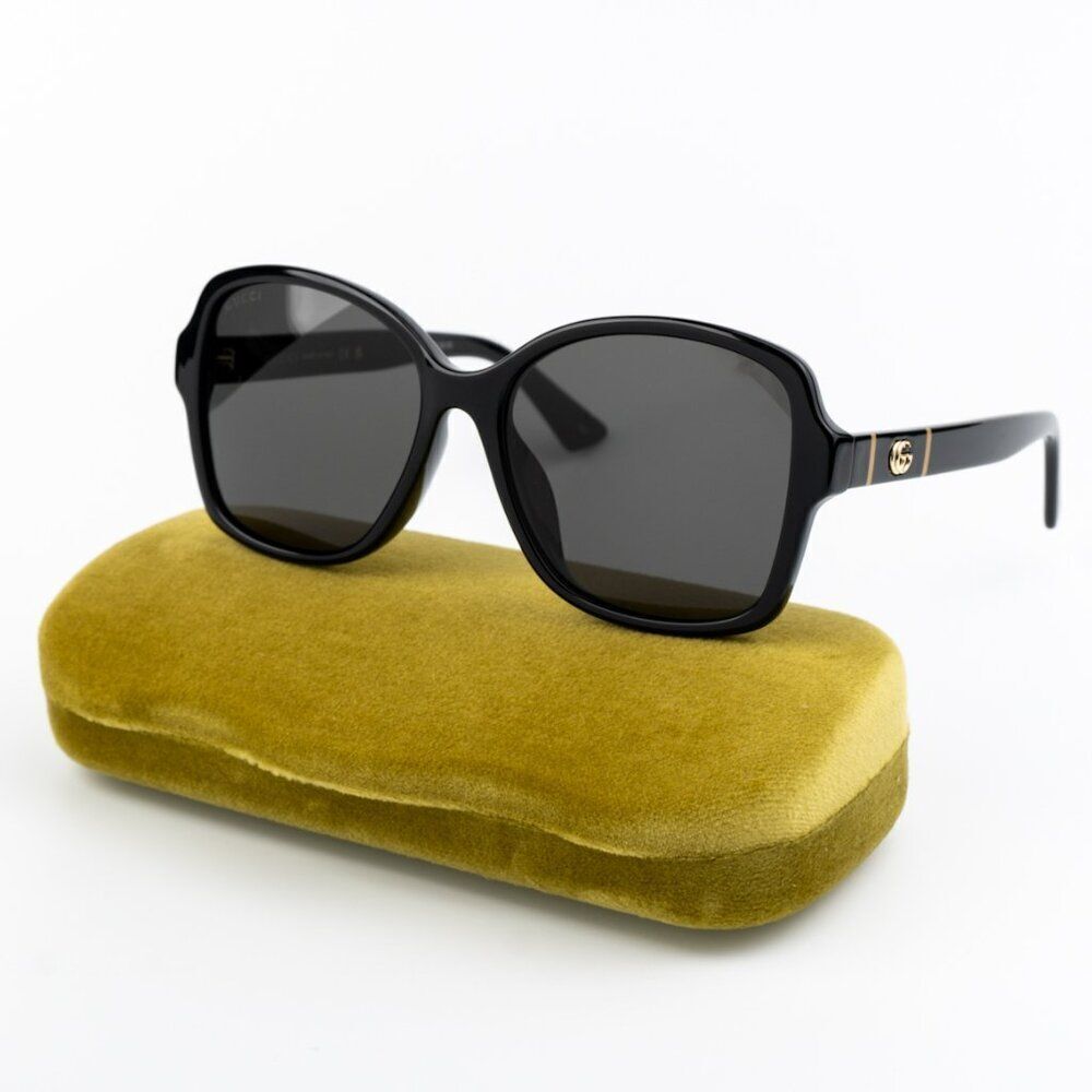 NEW Gucci GG0765SA 002 Black Grey Women Butterfly Sunglasses GG 0765SA
